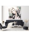 Stylowe obrazy - Kobieta Blond Twarz Futro Moda Irina Sadykova | FEEBY