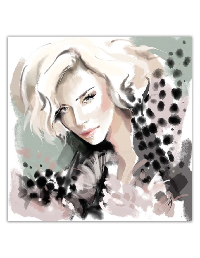 Stylowe obrazy - Kobieta Blond Twarz Futro Moda Irina Sadykova | FEEBY