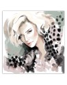 Stylowe obrazy - Kobieta Blond Twarz Futro Moda Irina Sadykova | FEEBY