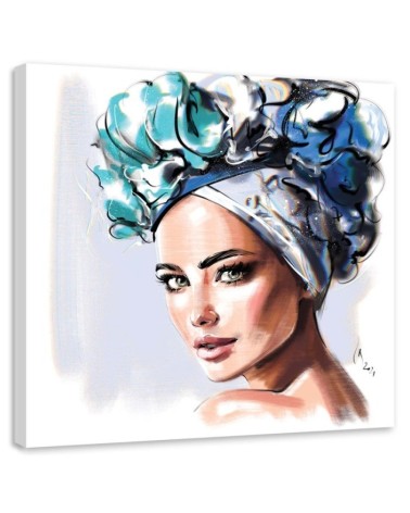 Obrazy - Portret Piękna Kobieta Niebieskie Oczy Irina Sadykova | FEEBY