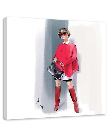 Modern Canvas paintings - Woman in red Paris Fashion Irina Sadykova | FEEBY