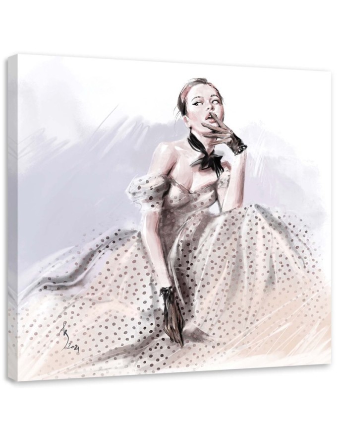 Fashion Canvas prints - Paris Woman Fashion Dress Elegance Irina Sadykova | FEEBY