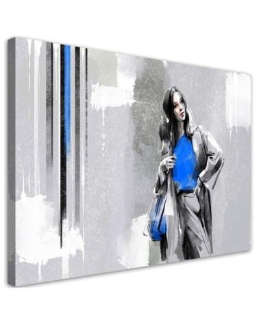 Leinwandbild - Eine Frau in einem Mantel | Feeby