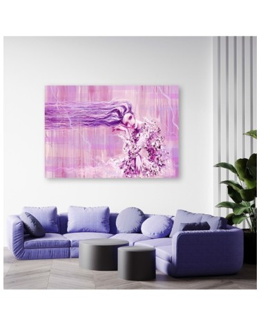 Leinwandbild - Eine Frau mit langen Haaren | Feeby