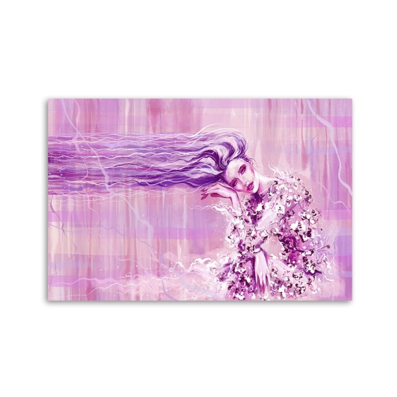 Leinwandbild - Eine Frau mit langen Haaren | Feeby