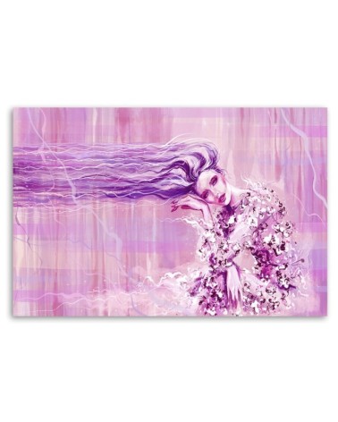 Leinwandbild - Eine Frau mit langen Haaren | Feeby