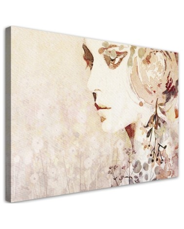 Bedroom painting modern - Woman's face abstract | FEEBY
