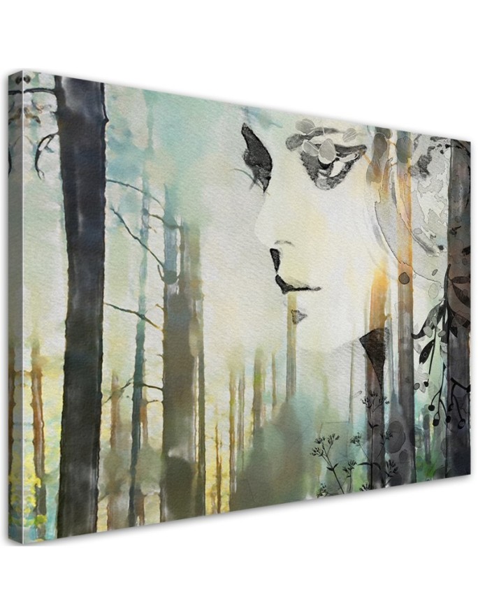 Bild auf Leinwand - Frau Abstrakt Gesicht | Feeby