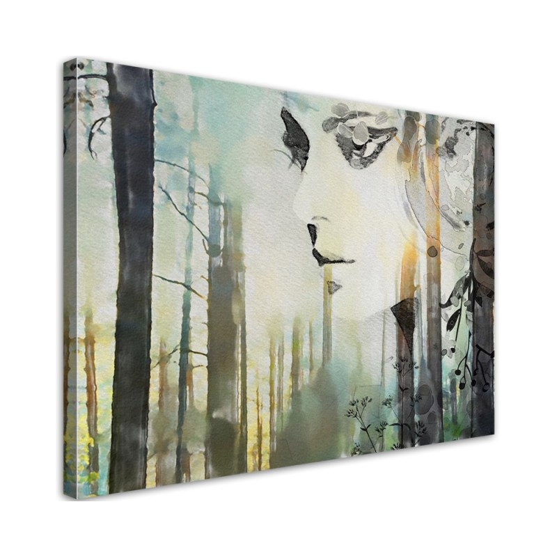 Bild auf Leinwand - Frau Abstrakt Gesicht | Feeby