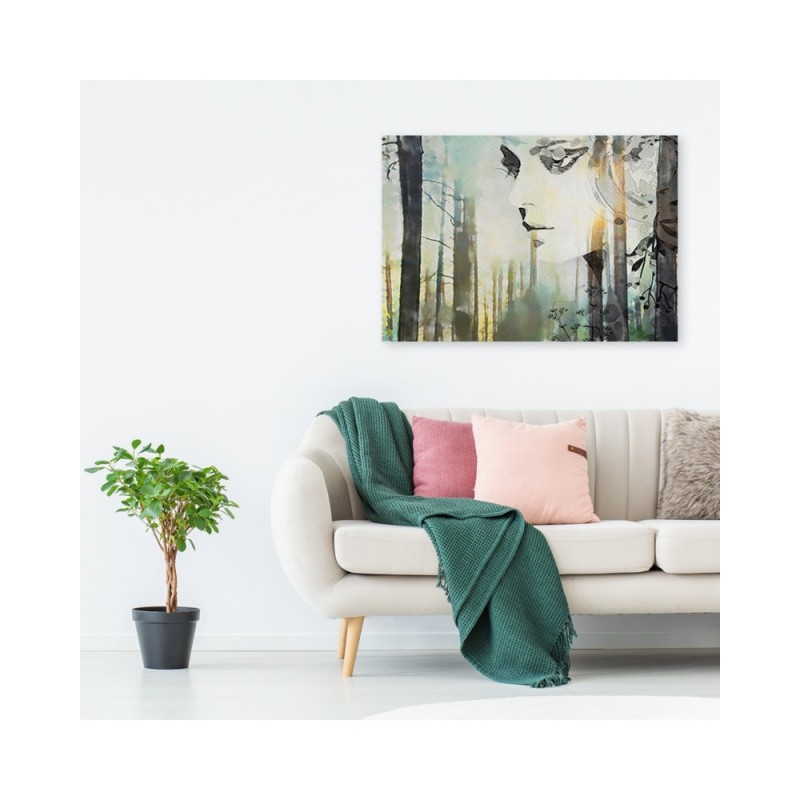 Bild auf Leinwand - Frau Abstrakt Gesicht | Feeby