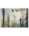 Bedroom painting - Abstract face of a woman in a forest | FEEBY