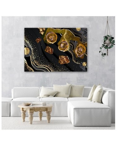 Dekoratives Leinwandbild - Goldene Gesichte Abstrakt | Feeby