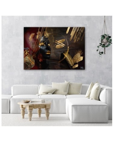 Leinwandbild - Afrikanische Frau Gold Abstraktion | Feeby