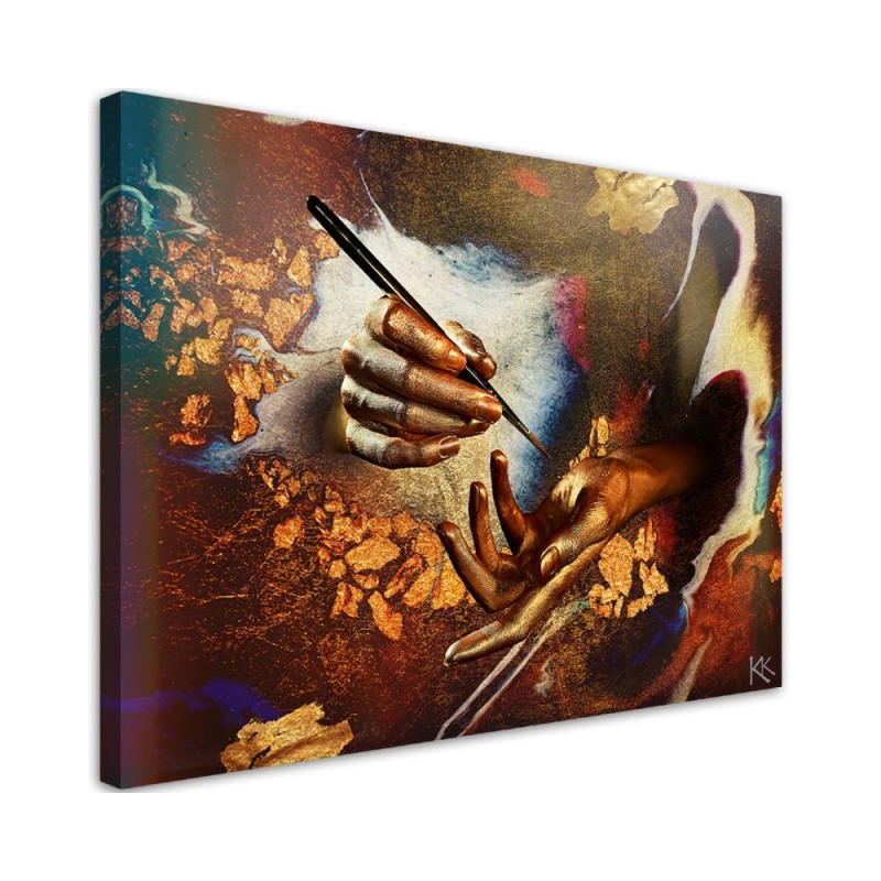 Bild auf Leinwand - Hände aus Gold | Feeby