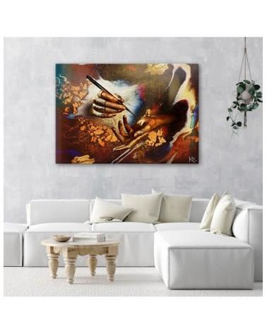 Bild auf Leinwand - Hände aus Gold | Feeby