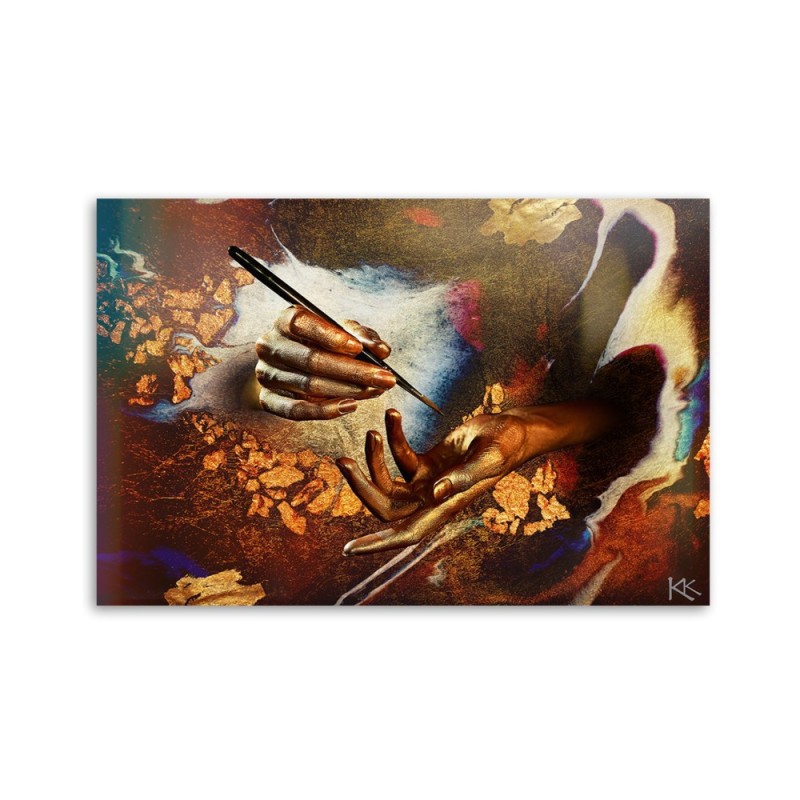 Bild auf Leinwand - Hände aus Gold | Feeby