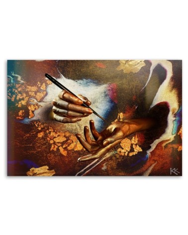 Bild auf Leinwand - Hände aus Gold | Feeby