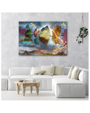 Leinwandbild - Bunte Blätter Abstraktion | Feeby