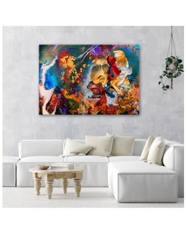 Modernes Wandbild - Farbenfrohe Fisch Abstraktion | Feeby