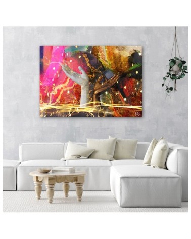 Dekoratives Leinwandbild - Farbenfrohe Hände Abstraktion | Feeby