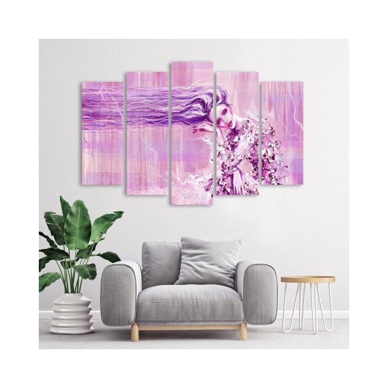 Modernes Wandbild - Eine Frau mit langen Haaren | Feeby