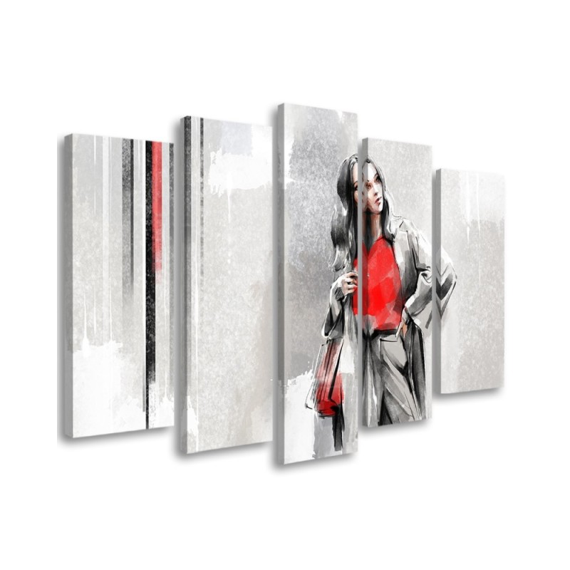 Wandbild für Wohnzimmer - Eine Frau in einem Mantel | Feeby