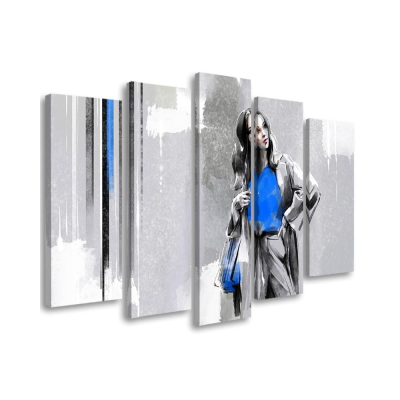 Modernes Wandbild - Eine Frau in einem Mantel | Feeby