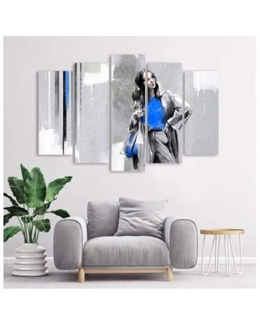 Modernes Wandbild - Eine Frau in einem Mantel | Feeby
