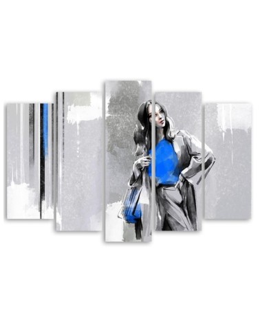 Modernes Wandbild - Eine Frau in einem Mantel | Feeby