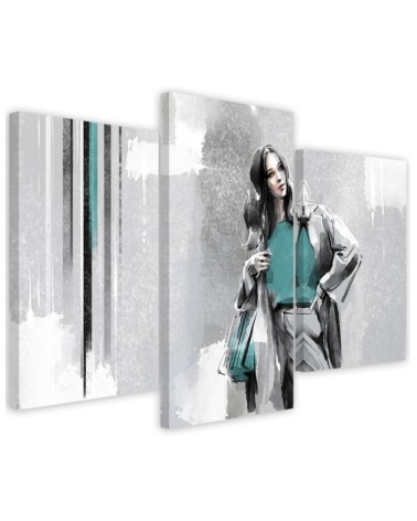 Picture for the living room triptych - Woman in a coat | FEEBY