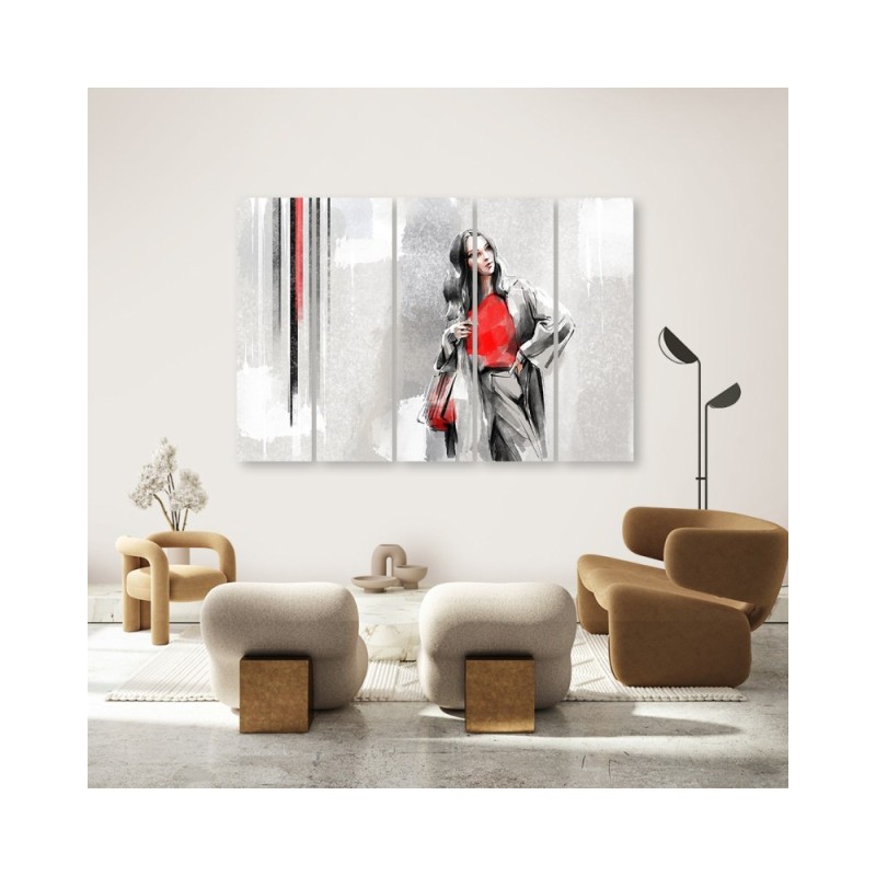 Leinwandbild - Eine Frau in einem Mantel | Feeby