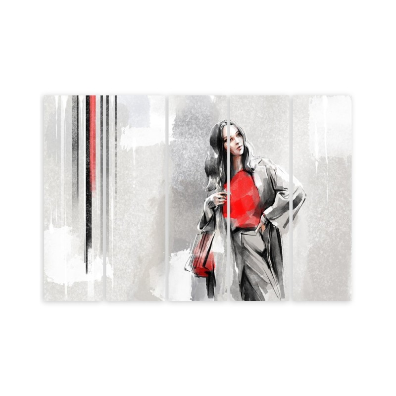 Leinwandbild - Eine Frau in einem Mantel | Feeby