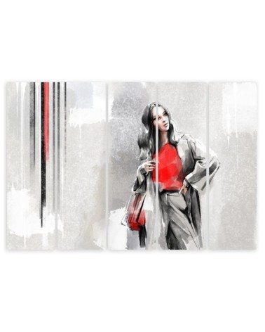 Leinwandbild - Eine Frau in einem Mantel | Feeby