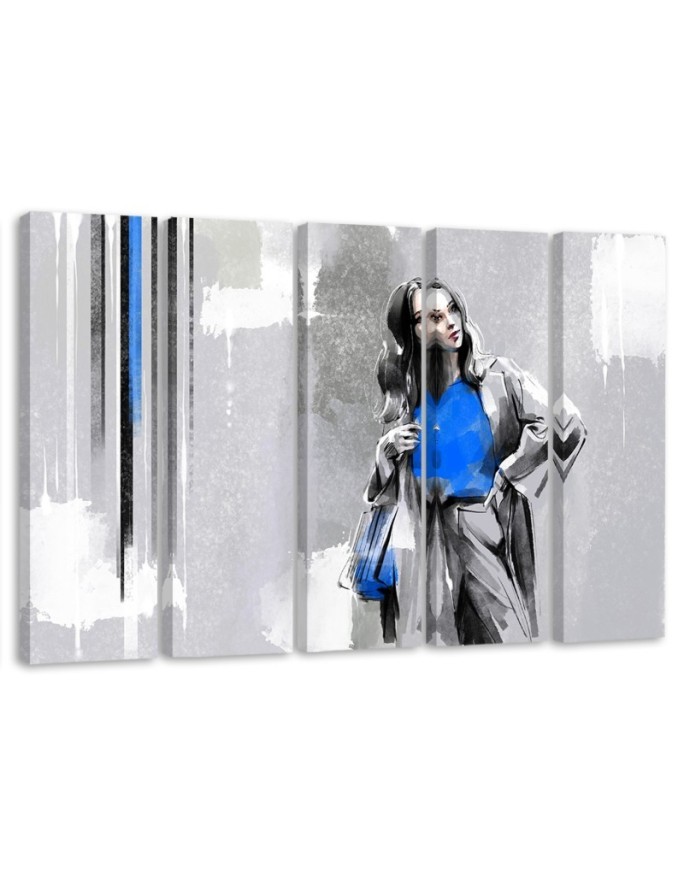 Modernes Wandbild - Eine Frau in einem Mantel | Feeby