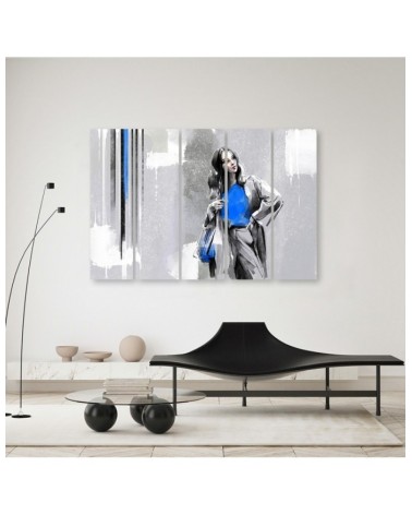 Modernes Wandbild - Eine Frau in einem Mantel | Feeby