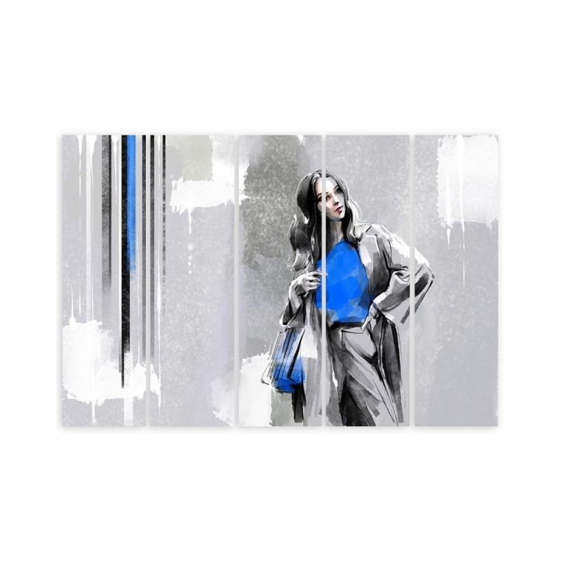 Modernes Wandbild - Eine Frau in einem Mantel | Feeby