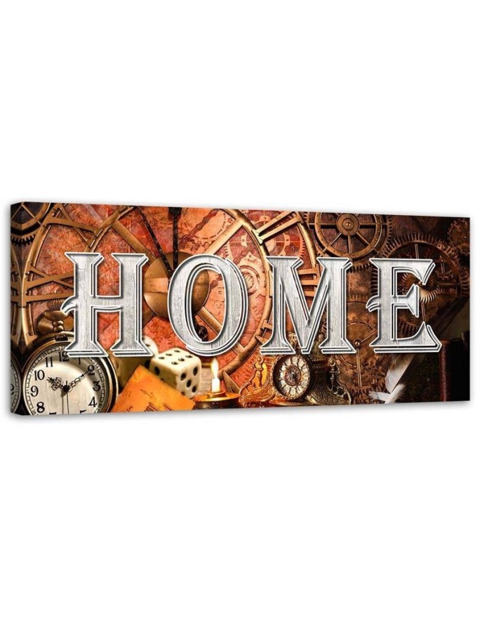 Modernes Wandbild - Hausbeschriftungen und Retro-Uhren | Feeby