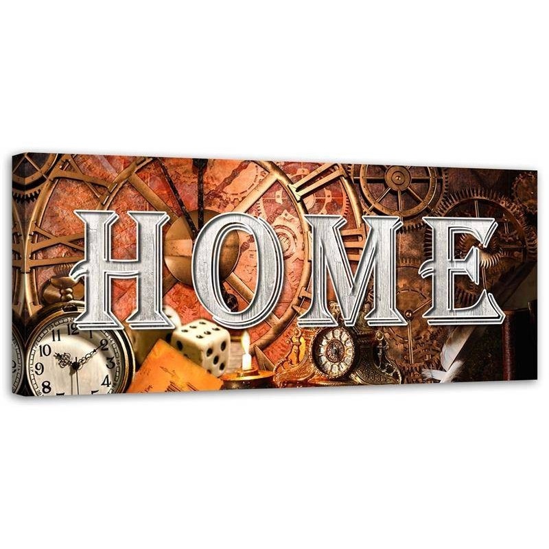 Modernes Wandbild - Hausbeschriftungen und Retro-Uhren | Feeby