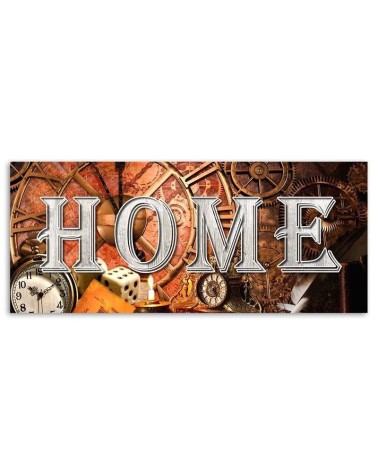 Modernes Wandbild - Hausbeschriftungen und Retro-Uhren | Feeby