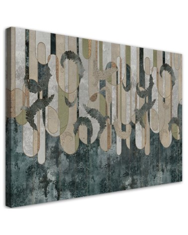 Canvas prints for modern living room - Plant abstraction in earth colours | FEEBY