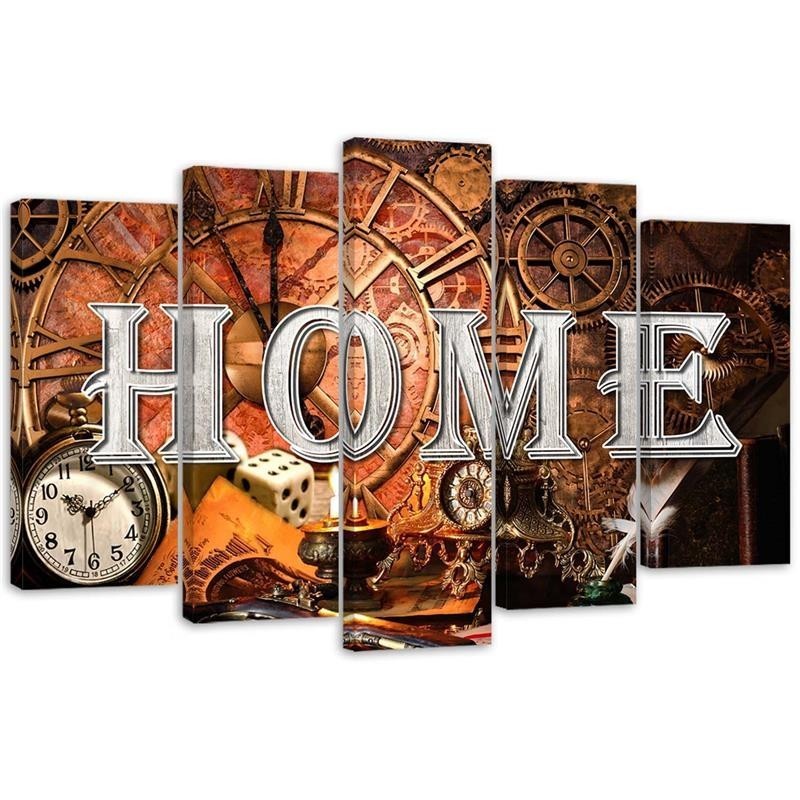 Leinwandbild modern - Home Retro Vintage Aufschrift | Feeby