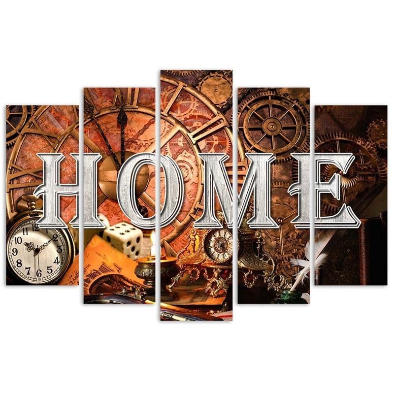 Leinwandbild modern - Home Retro Vintage Aufschrift | Feeby