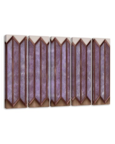 Canvas print for living room 5-part - Colourful 3D Abstraction | FEEBY