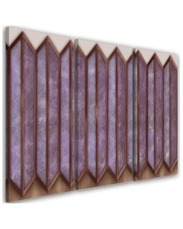 Canvas print triptych - Coloured windows 3D abstraction | FEEBY