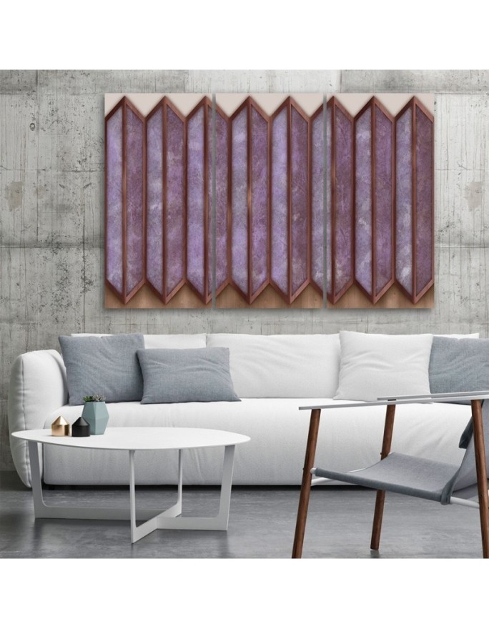 Canvas print triptych - Coloured windows 3D abstraction | FEEBY