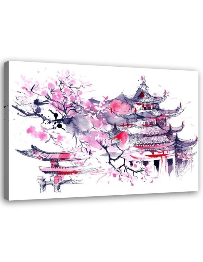 Dekoratives Leinwandbild - Japan Aquarell | Feeby