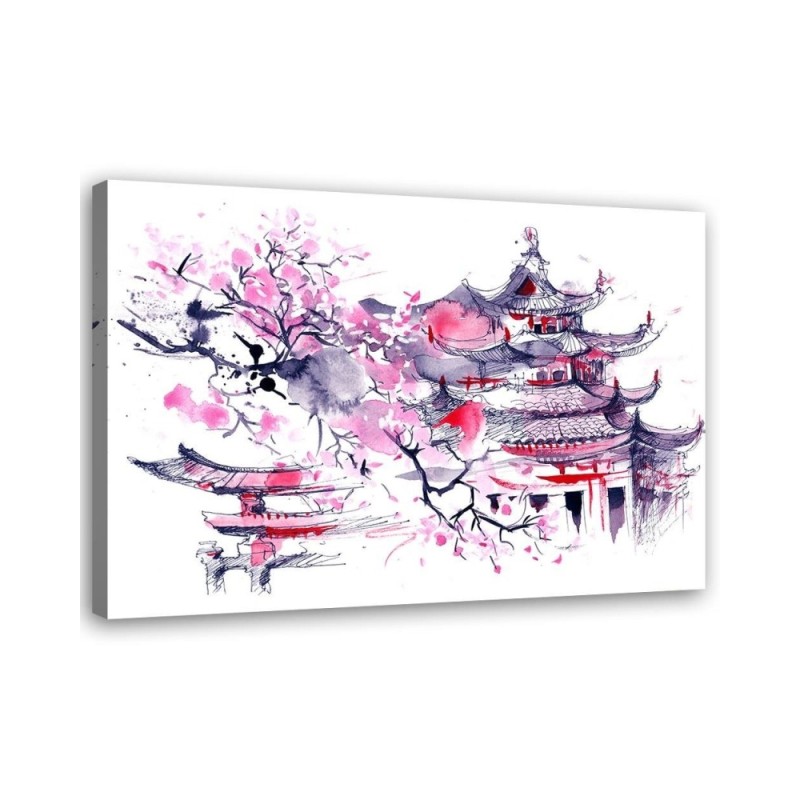 Dekoratives Leinwandbild - Japan Aquarell | Feeby