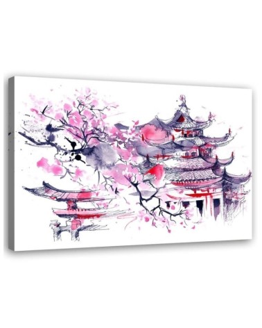 Dekoratives Leinwandbild - Japan Aquarell | Feeby