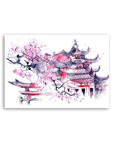Dekoratives Leinwandbild - Japan Aquarell | Feeby