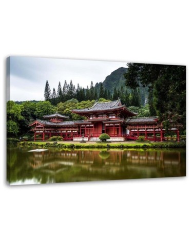 Modern Canvas painting for living room - Japanese temple | FEEBY